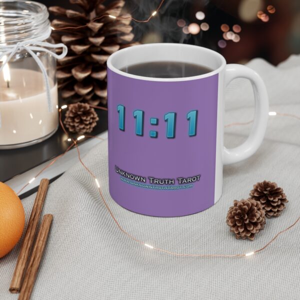 11:11 - Angel Number Collection - Lavender Ceramic Mug 11oz - Image 4
