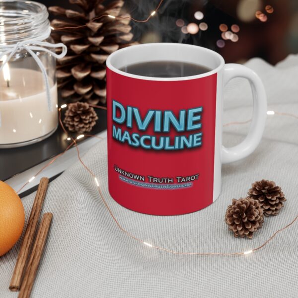 Divine Masculine - Crimson Ceramic Mug 11oz by Unknown Truth Tarot - Image 5