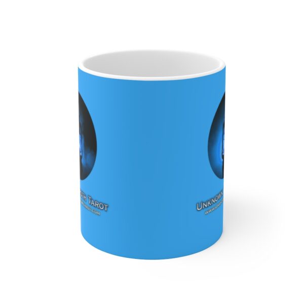 Unknown Truth Tarot - Lantern Logo - Baby Blue Ceramic Mug 11oz - Image 2
