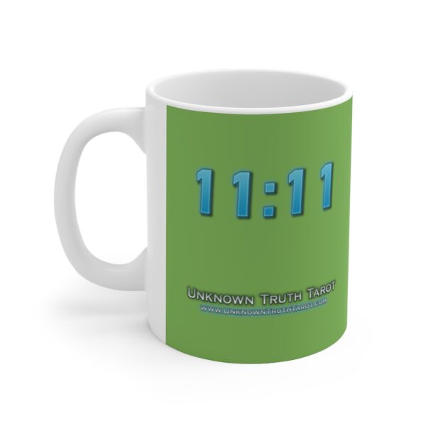 11:11 - Angel Number Collection - Green Ceramic Mug 11oz - Image 3