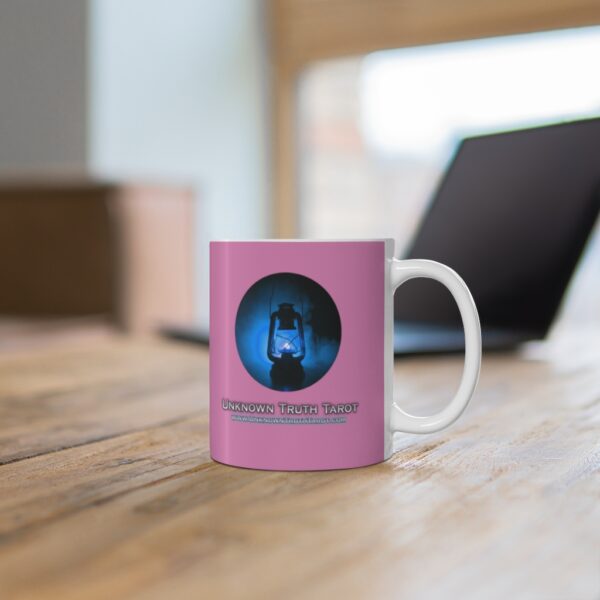 Unknown Truth Tarot - Lantern Logo - Pink Ceramic Mug 11oz
