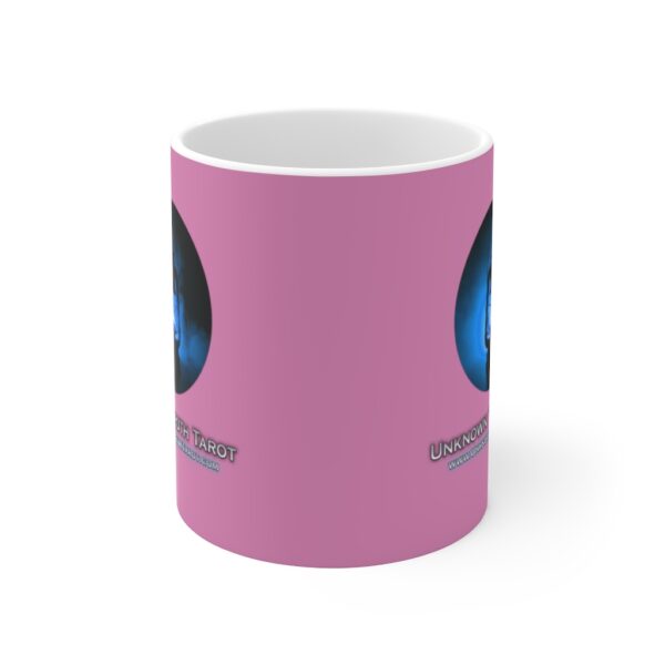 Unknown Truth Tarot - Lantern Logo - Pink Ceramic Mug 11oz - Image 2