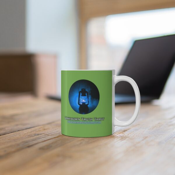 Unknown Truth Tarot - Lantern Logo - Green Ceramic Mug 11oz