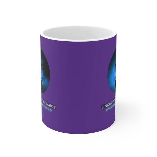 Unknown Truth Tarot - Lantern Logo - Deep Purple Ceramic Mug 11oz - Image 2