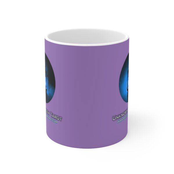 Unknown Truth Tarot - Lantern Logo - Lavender Ceramic Mug 11oz - Image 2