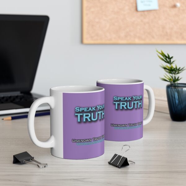 Speak Your Truth - Lavender Ceramic Mug 11oz by Unknown Truth Tarot - Image 5