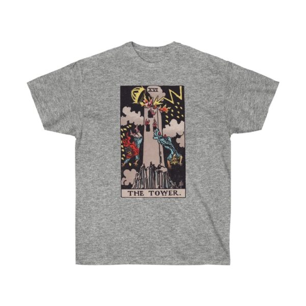 The Tower - Major Arcana Collection - Unisex Ultra Cotton Tee by Unknown Truth Tarot - Image 5