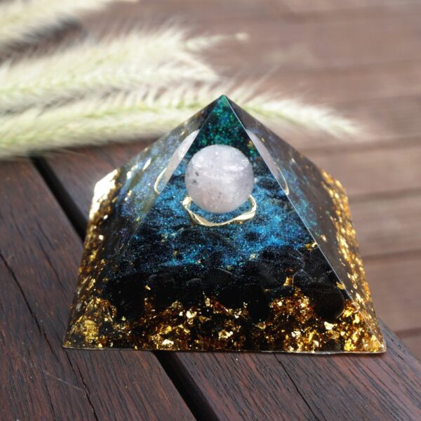 9-5CM-Large-Rose-Quartz-Sphere-Orgone-Pyramid-with-Obsidian-Crystal-Energy-Healing-Chakra-Reiki-Orgonite
