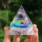 Kunzite Orgonite Pyramid with Amethyst Sphere