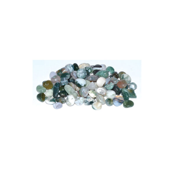 1 lb Moss Agate Tumbled Chips 7-9mm