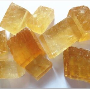 Gold Calcite raw crystal cubes