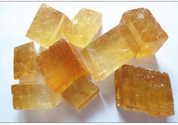 Gold Calcite raw crystal cubes