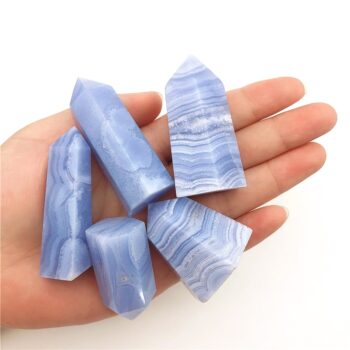Blue Lace Agate Crystal Point Healing Obelisk - 1 Piece