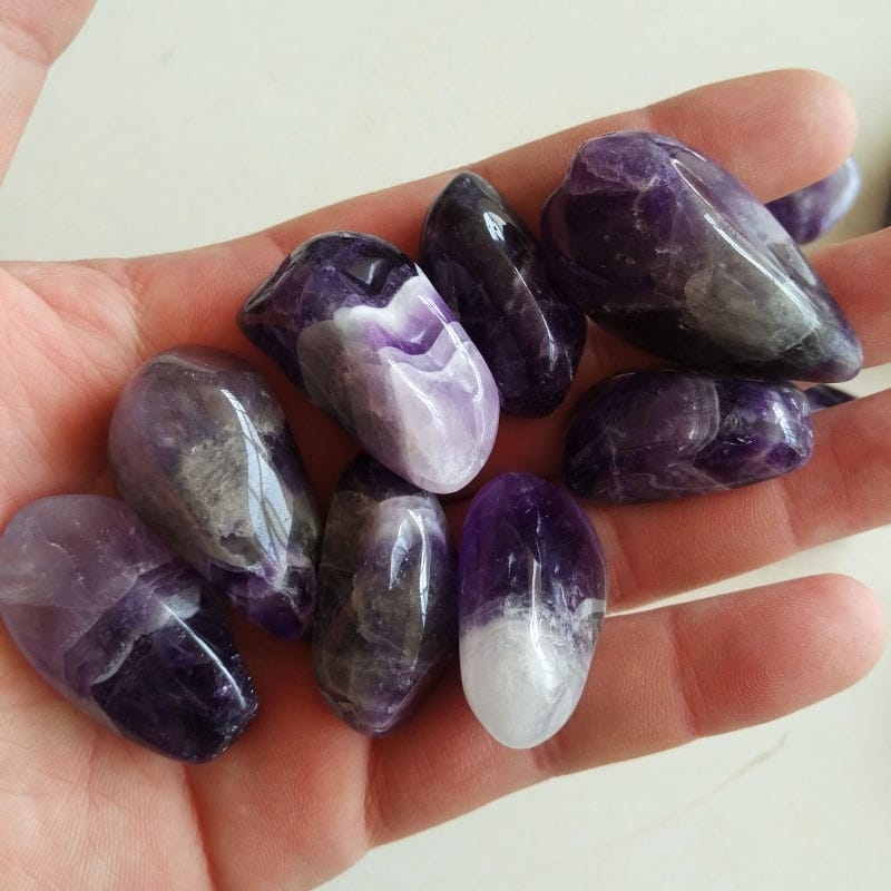 Chevron Amethyst Tumbled & Polished Crystal Specimens