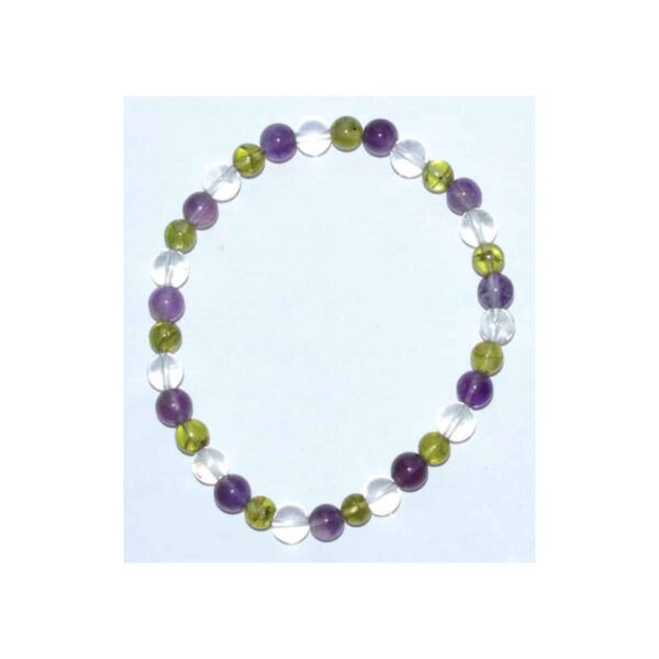 6 mm Amethyst, Peridot, Quartz