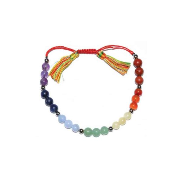 6 mm 7 Chakra Tassel Bracelet