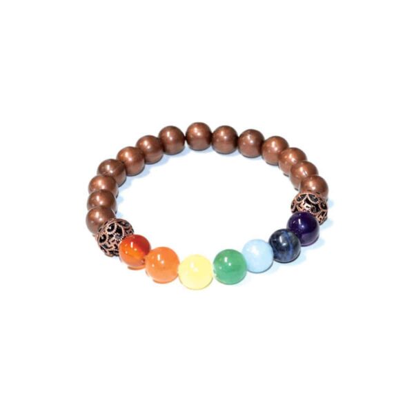 8 mm 7 Chakra Copper Beads