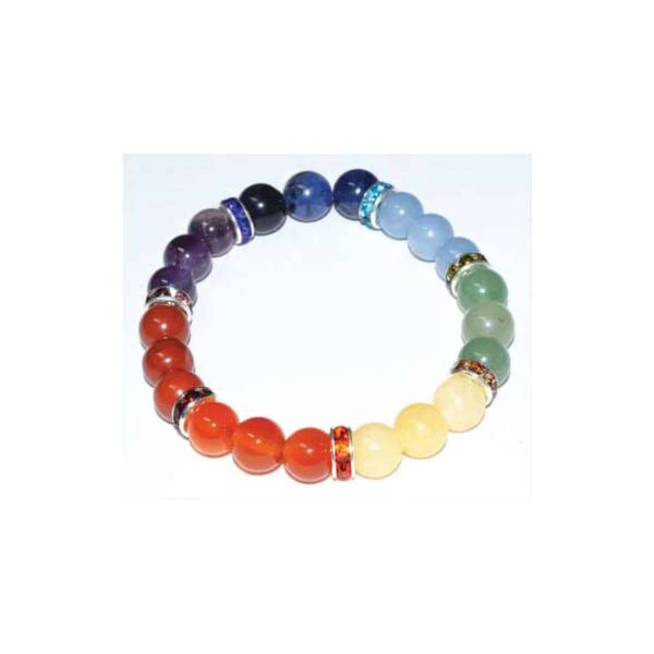 8 mm 7 Chakra  & Spacer