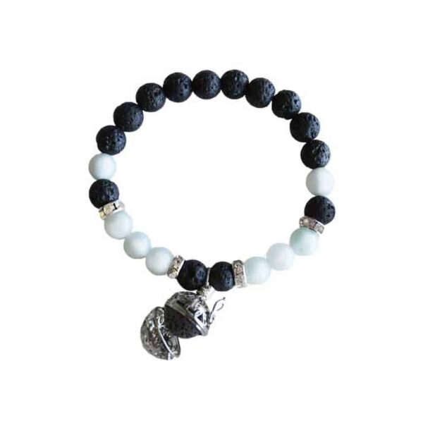 8 mm Aquamarine & Lava (For Aromatherapy)