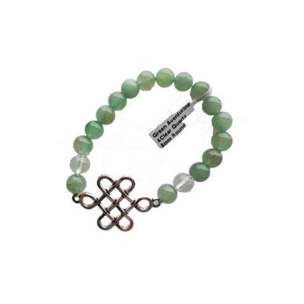 8 mm Green Aventurine & Clear Quartz & Celtic