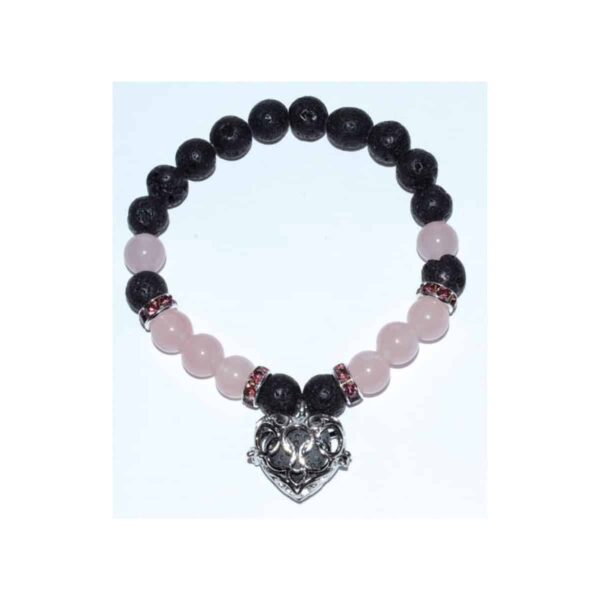 8 mm Lava & Rose Quartz with Aromatherapy