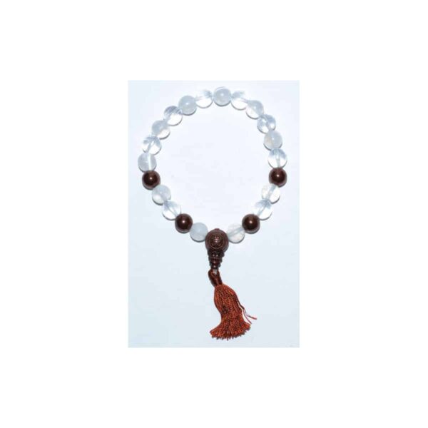 8 mm Selenite & Quartz & Copper Tassel