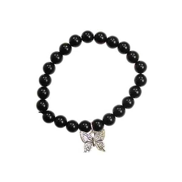 Black Obsidian Hope Butterfly Silver