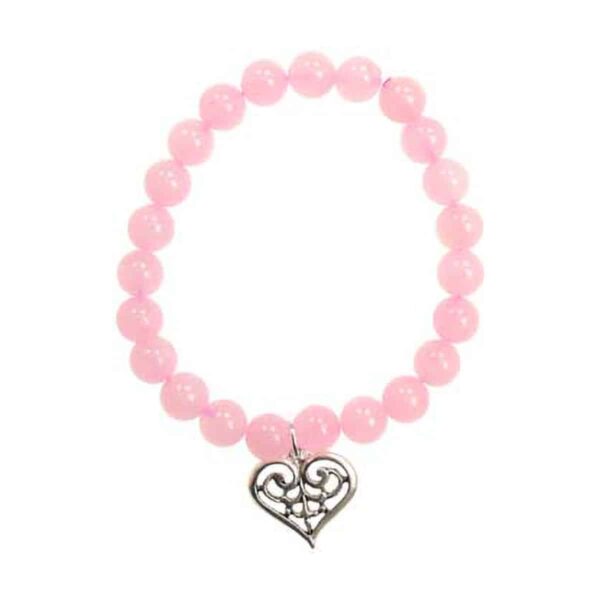 Rose Quartz Love Scroll Heart Silver