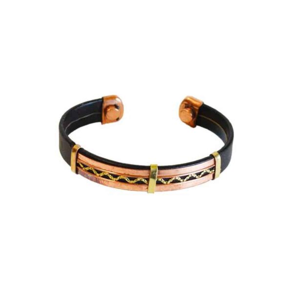 Copper & Leather Magnetic Bracelet