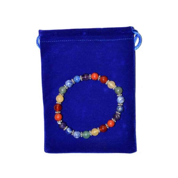 Chakra Gem Stone In Velvet Bag Bracelet