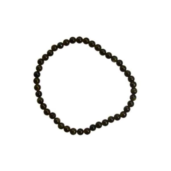 4 mm Black Obsidian Stretch Bracelet