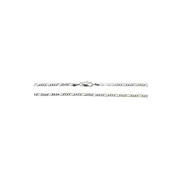 Silver Plated Brass Figaro Chain 20"