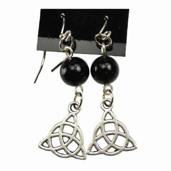 Black Onyx Triquetra earrings