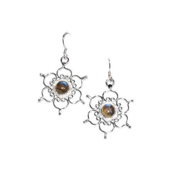 1.25" Lotus labradorite earrings