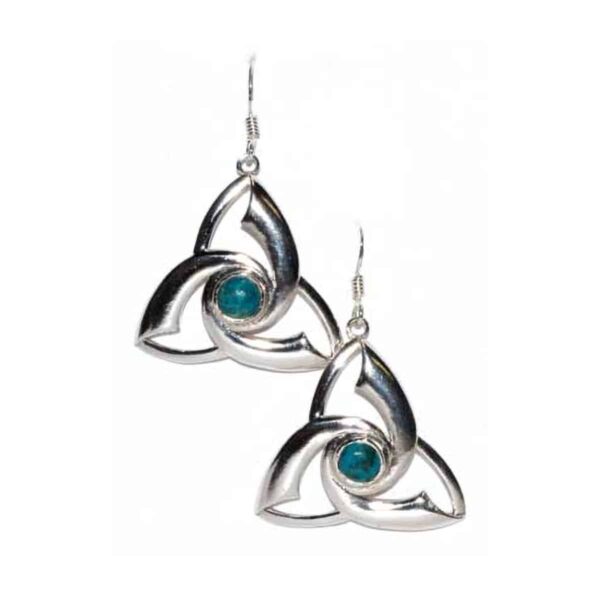 Triquetra chrysocolla earrings