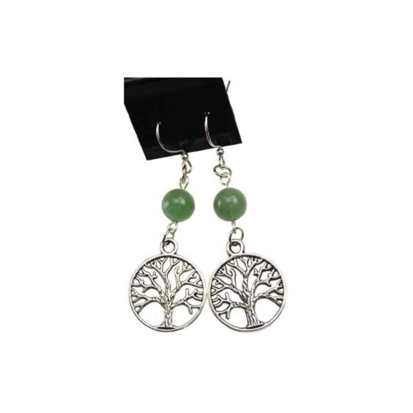 Green Aventurine Tree of Life earrings