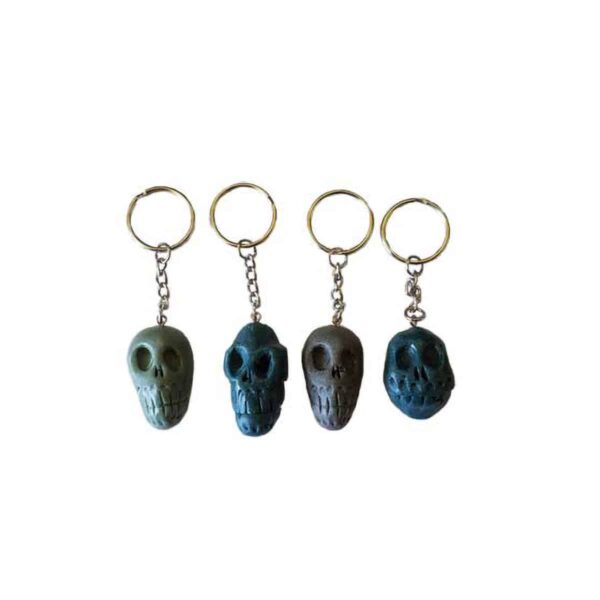 1 1/2" resin Skull key ring (assorted colors)