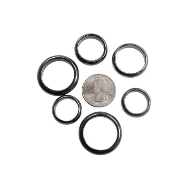 (set of 50) 6mm Rounded Hematite rings