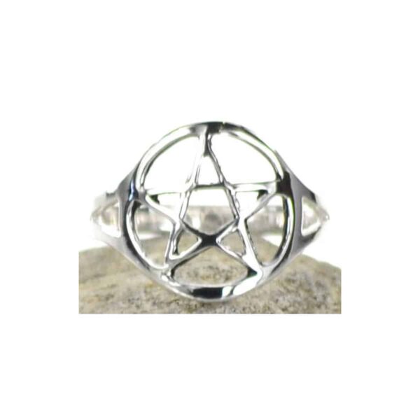 Silver Plated Brass Pentagram ring size 10
