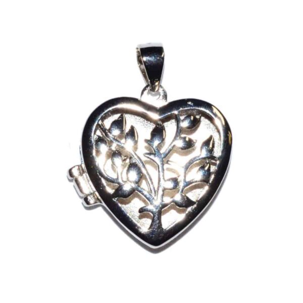3/4" Tree Heart locket sterling pendant
