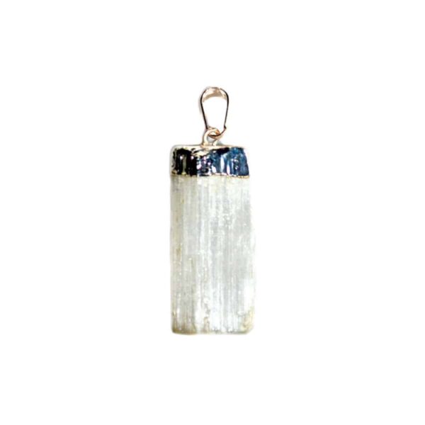 Selenite utumbled pendant