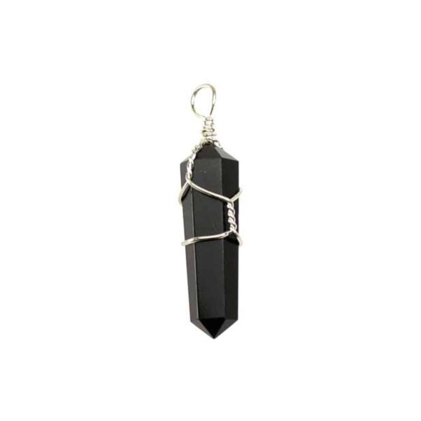 (set of 5) wire wrapped Black Obsidian point