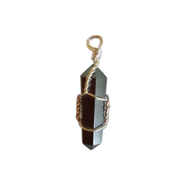 (set of 5) wire wrapped Hematite point