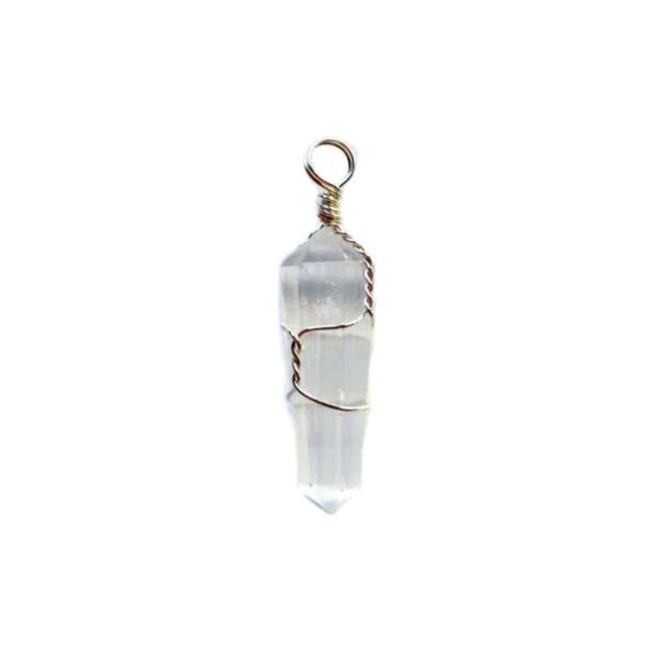 (set of 5) Selenite wire wrapped point