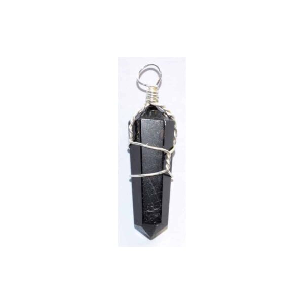 (set of 5) Tourmaline, Black wire wrapped point
