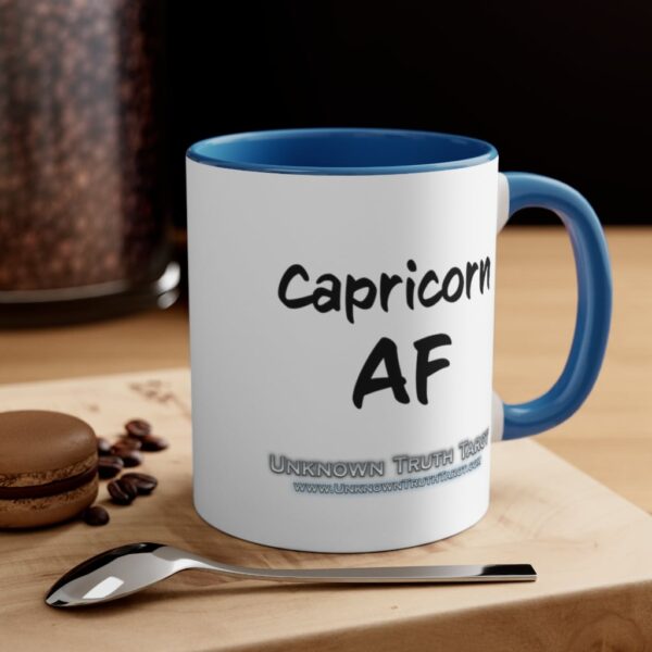 Capricorn AF - Zodiac Collection - Accent Colored Ceramic Mug 11oz - Image 4