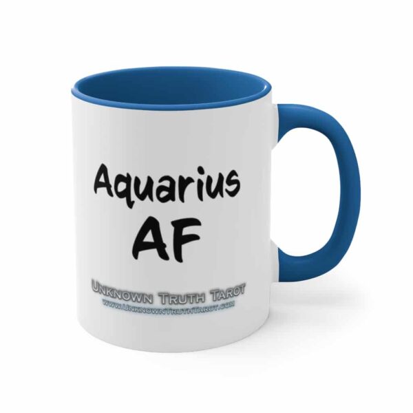 Aquarius AF - Zodiac Collection - Accent Colored Ceramic Mug 11oz - Image 3