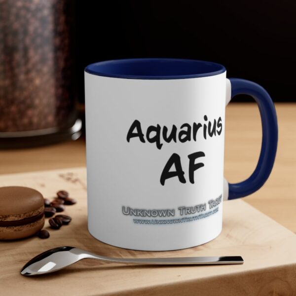 Aquarius AF - Zodiac Collection - Accent Colored Ceramic Mug 11oz - Image 12
