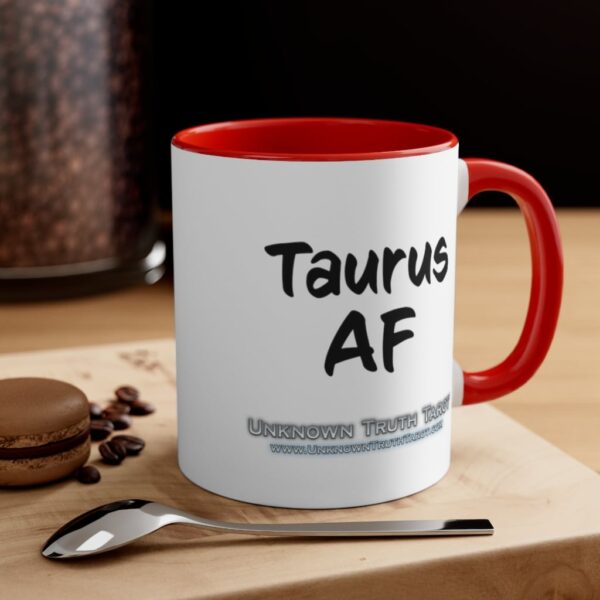 Taurus AF - Zodiac Collection - Accent Colored Ceramic Mug 11oz - Image 4