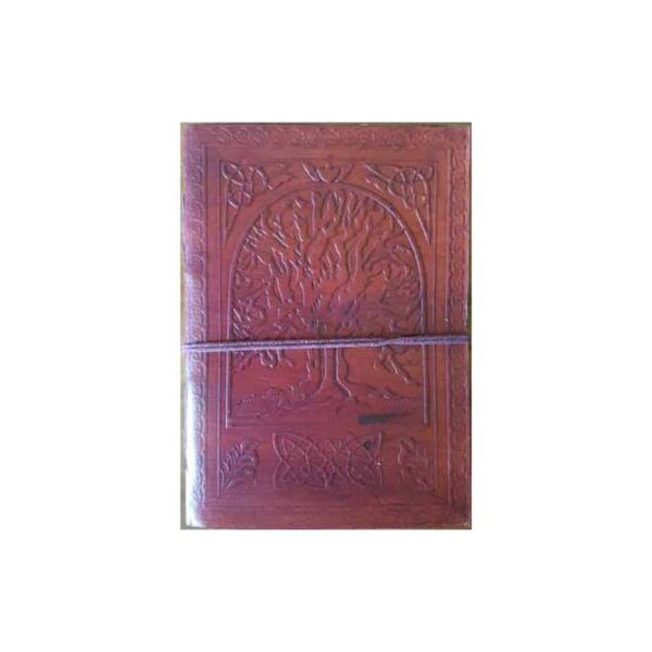 5" x 7" Tree of Life leather blank book w/cord